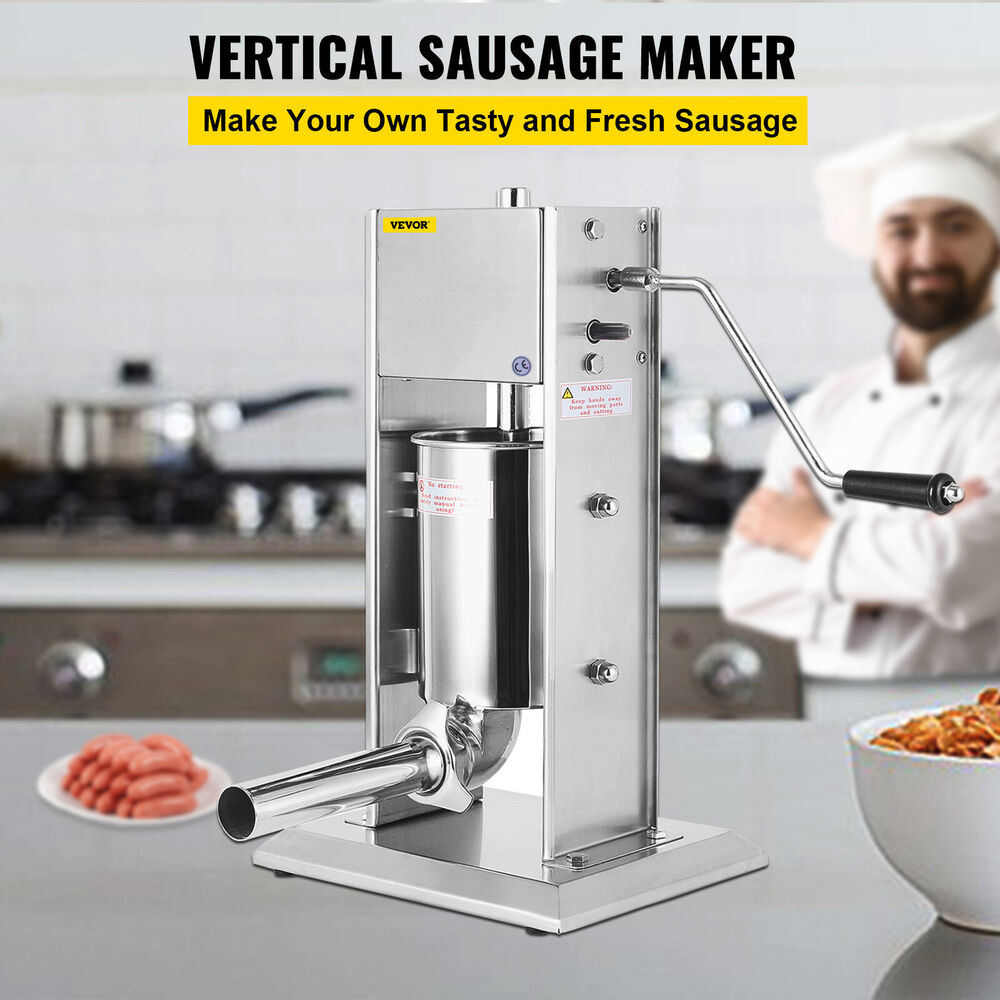 15L Vertical Sausage Stuffer 33Lbs 2 Speed Stainless Steel Meat Press Commercial