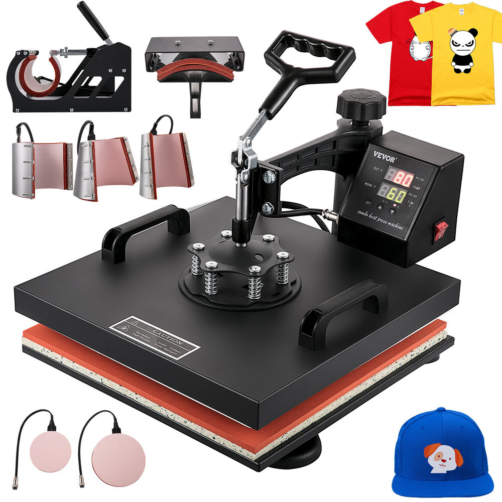 15"x15" 8IN1 Combo T-Shirt Heat Press Machine DIY Printer Baseball Hat Digital