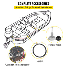 Load image into Gallery viewer, 15 Feet SS13715 Boat Cable Rotary Steering System Outboard Kit 15 Feet Marine