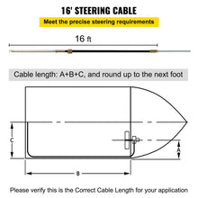 Load image into Gallery viewer, 16ft SS13716 Marine Cable Rotary Steering System Safe-T QC Complete Outboard Kit