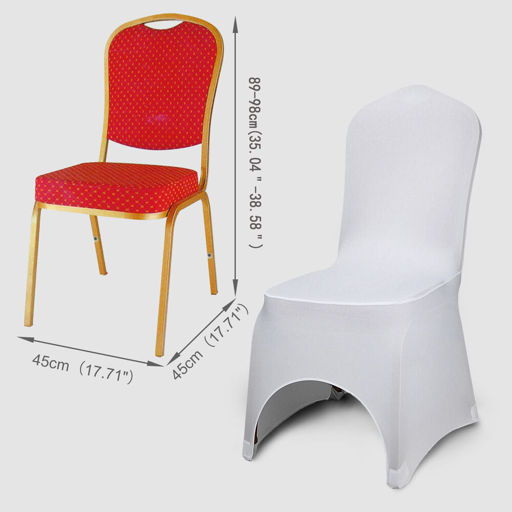 50/100PCS Spandex Stretch Chair Covers White Wedding Party Banquet Decoration