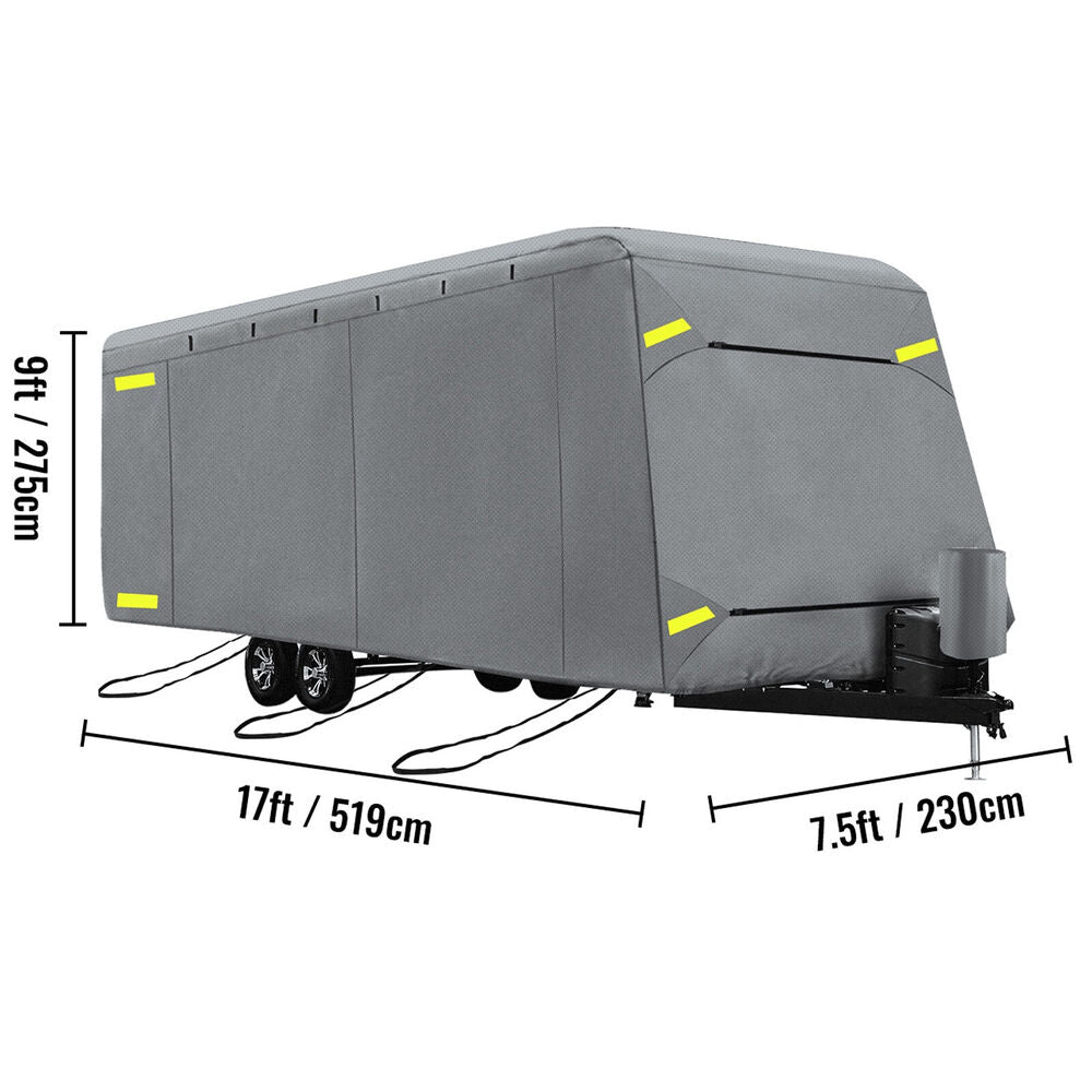 Travel Trailer RV Cover Waterproof Anti-UV Non-Woven Fabric For 14'-38' Camper