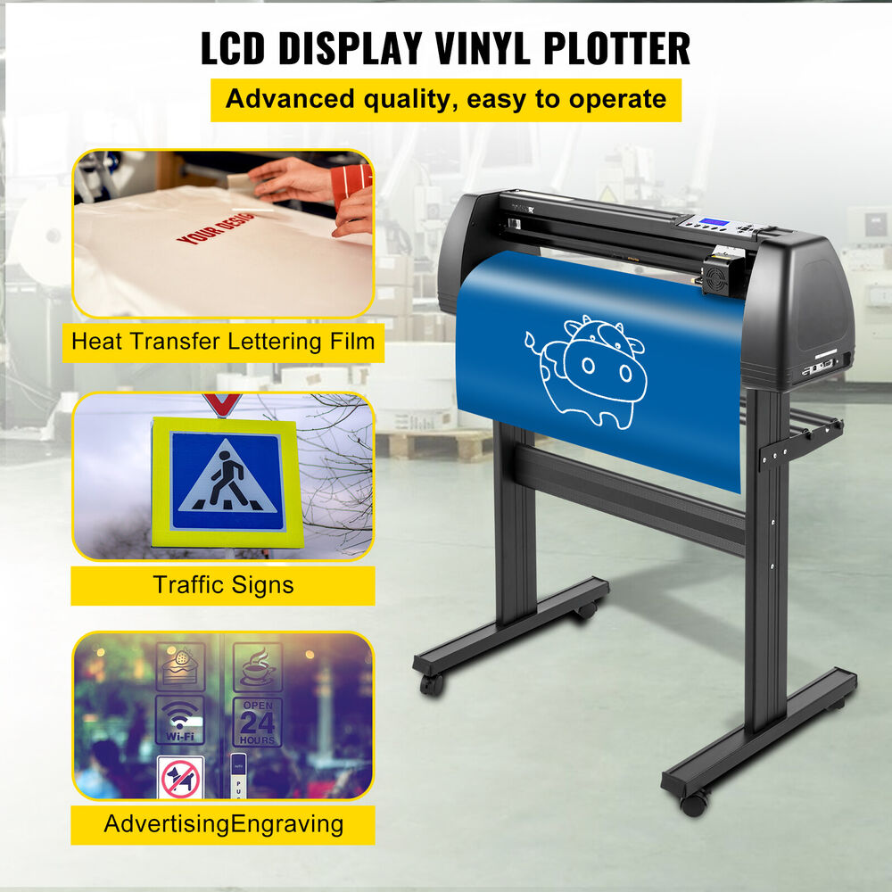 34" Vinyl Cutter Plotter Machine Signcut Software for Mac Windows LCD Display