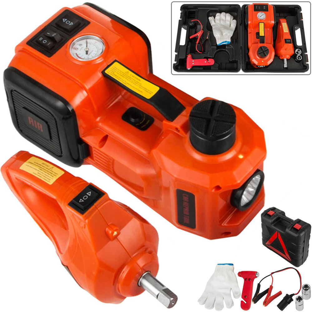 3 in 1 12V DC 3T Electric Hydraulic Floor Jack Lift Pump LED Flashlight Truck