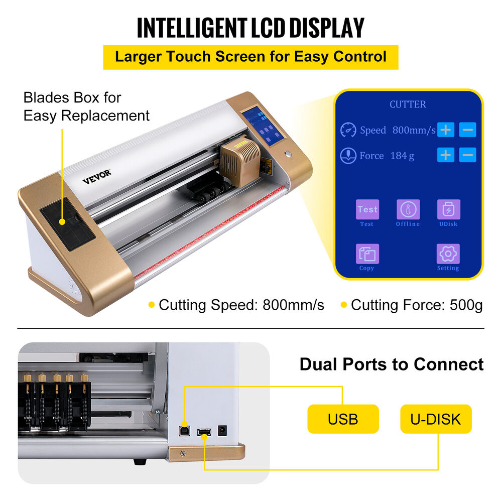 Vinyl Cutter Plotter Machine 18" Automatic Camera Contour Cutting LCD Screen