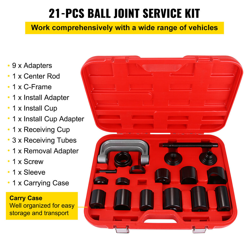 21PC C-PRESS BALL JOINT MASTER SET SERVICE KIT REMOVER INSTALLER 2 4 WD AUTO