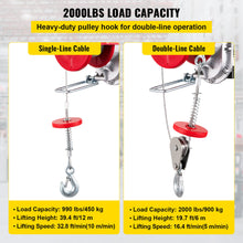 Load image into Gallery viewer, 2000 LB Electric Hoist Winch Hoist Crane Lift 110V Industrial Automatic 900kg