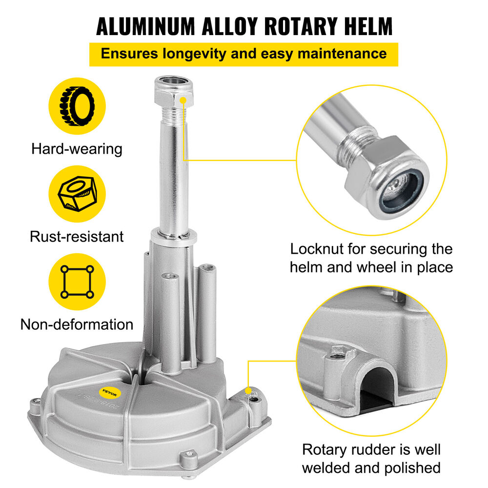13 Feet Boat Rotary Steering System Outboard Kit SS13713 Marine With 13.5" Wheel