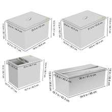 Load image into Gallery viewer, 7 Sizes Drop In Ice Chest Bin Boxes W/ Cover Stainless Steel Outdoor/Indoor 304