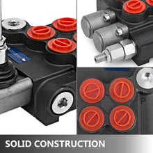 Load image into Gallery viewer, 2 Spool Hydraulic Directional Control Valve 11gpm Double Acting Cylinder 40L/min