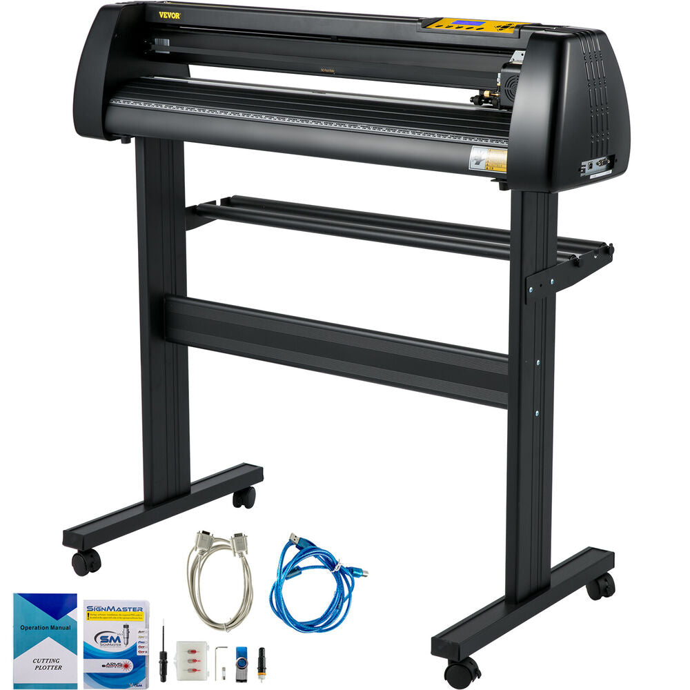 34" Vinyl Cutter Plotter Cutting Machine Kit w/SignSoftware 3 Blades LCD Screen