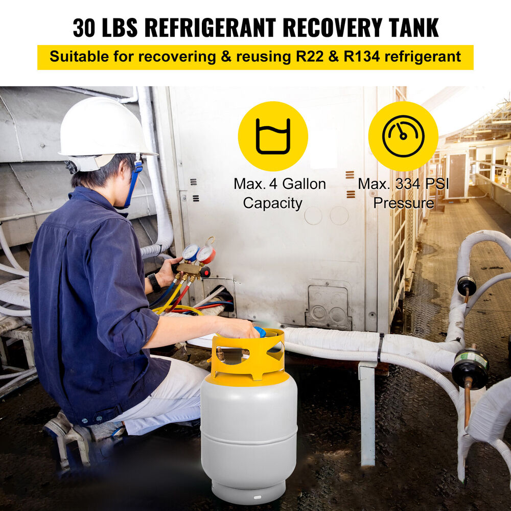 Refrigerant Recovery Reclaim 30lb Cylinder Tank 400 PSI liquid Rated Y Valve