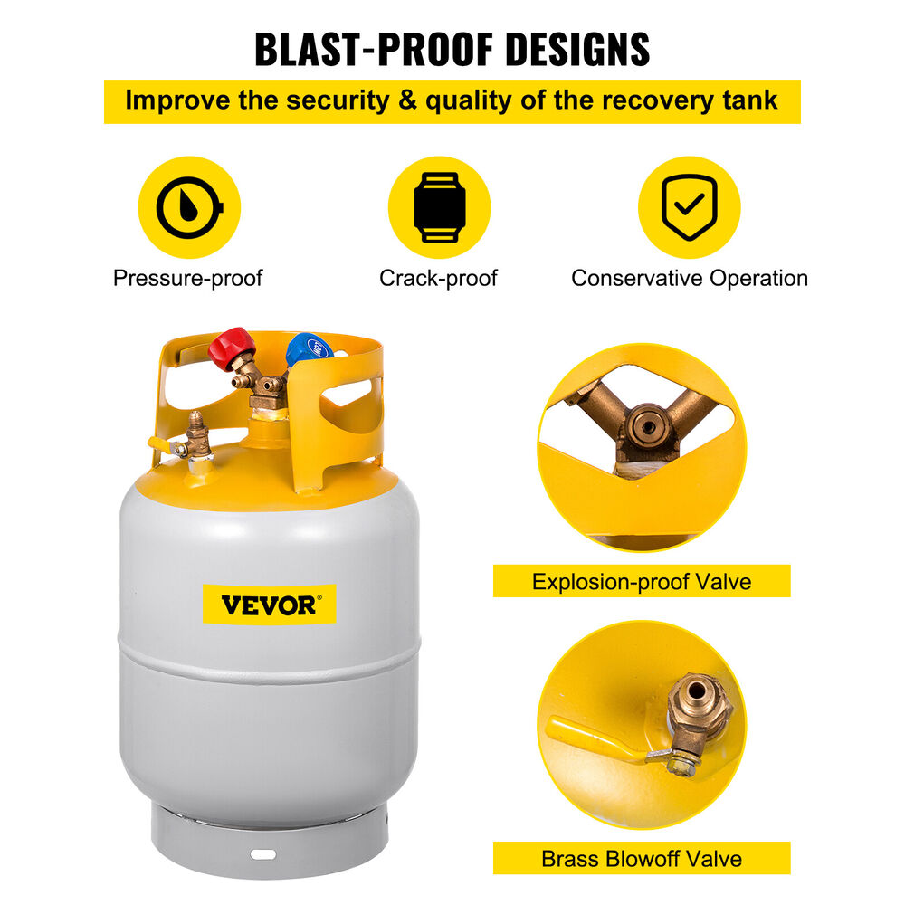 Refrigerant Recovery Reclaim 30lb Cylinder Tank 400 PSI liquid Rated Y Valve