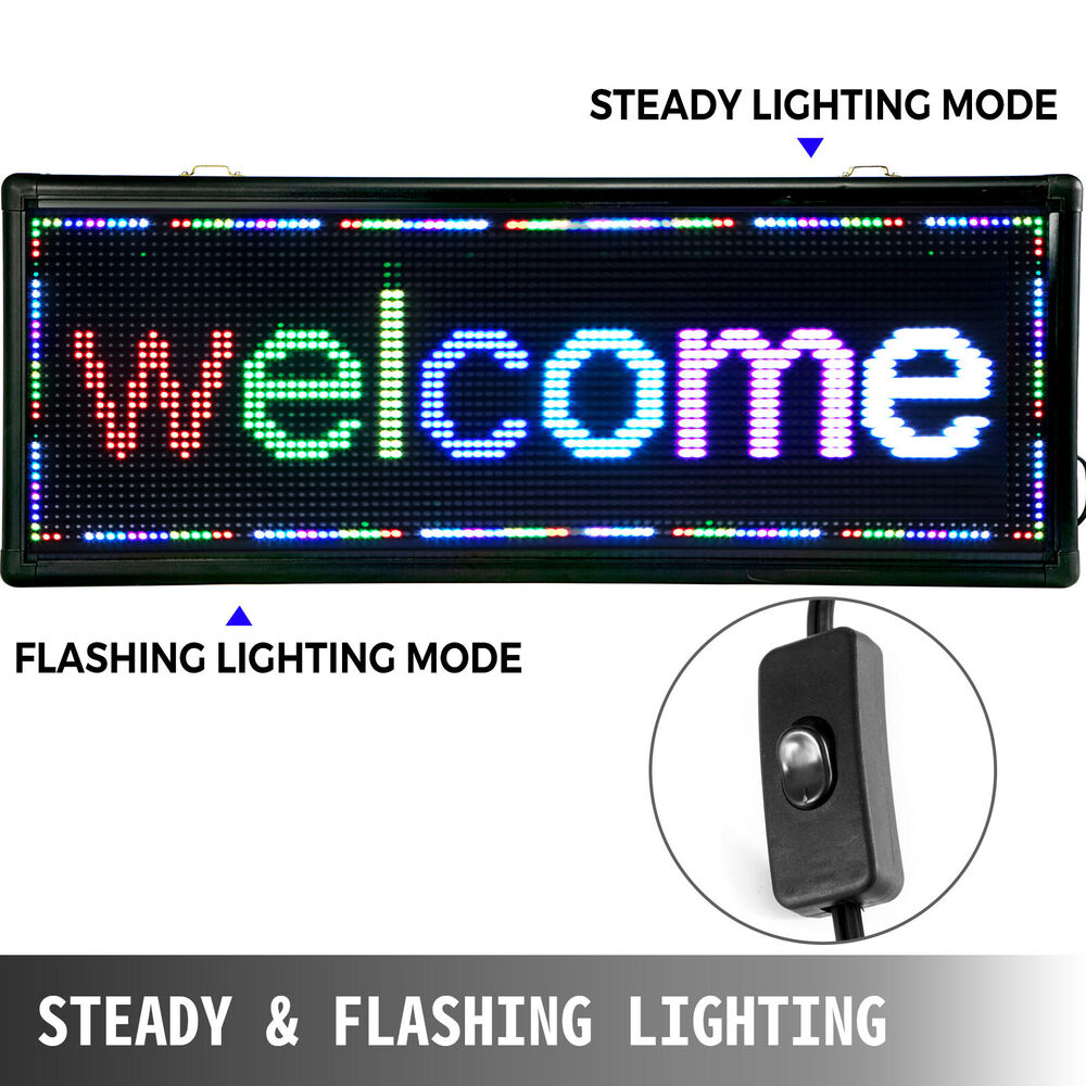 40" x 8" P10 Led Scrolling Sign 7-color Programmable GRB For Advertising US Wifi