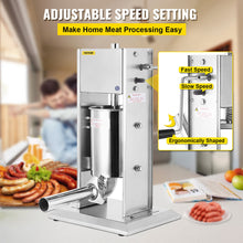 Load image into Gallery viewer, 15L Vertical Sausage Stuffer 33Lbs 2 Speed Stainless Steel Meat Press Commercial